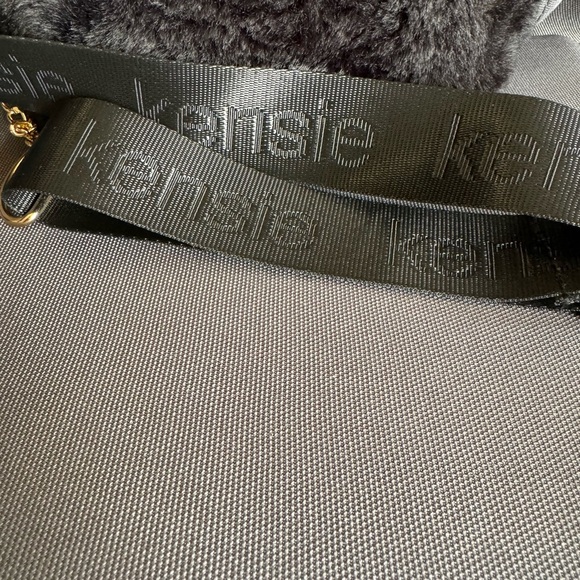 Kensie Black Plush Faux Fur Purse With Comfort Strap. - Picture 2 of 7